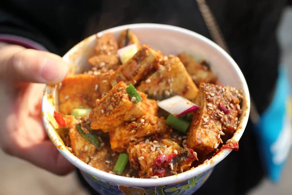 fried tofu bowl