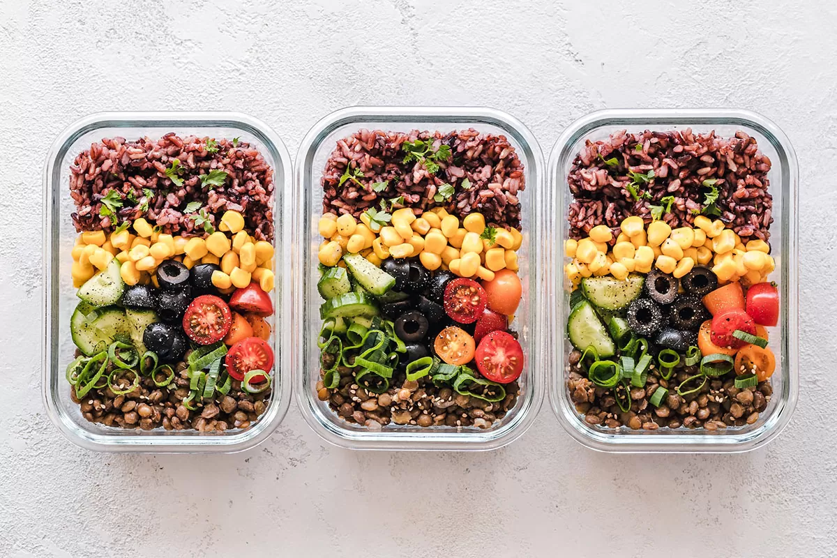Ready healthy meals in tupperware